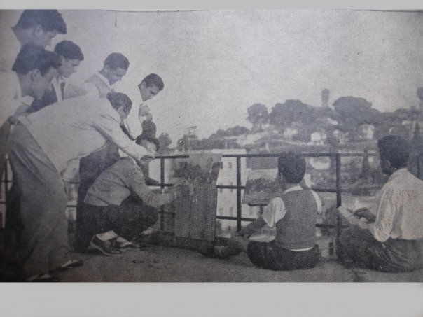 Georges with his art instructor the Lebaneses master painter Cesar Gemayel Georges with his art instructor the Lebaneses master painter Cesar Gemayel